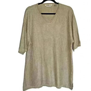 Vintage Genelli Sz XL 100% Silk Knit‎ Shirt